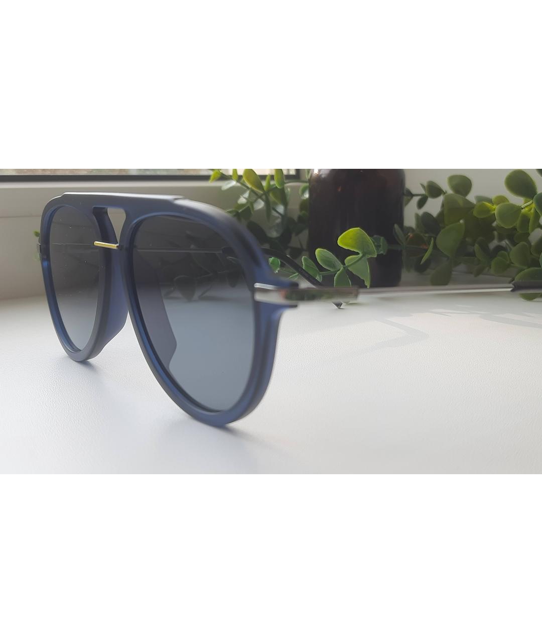 FENDI Синие пластиковые солнцезащитные очки, фото 2