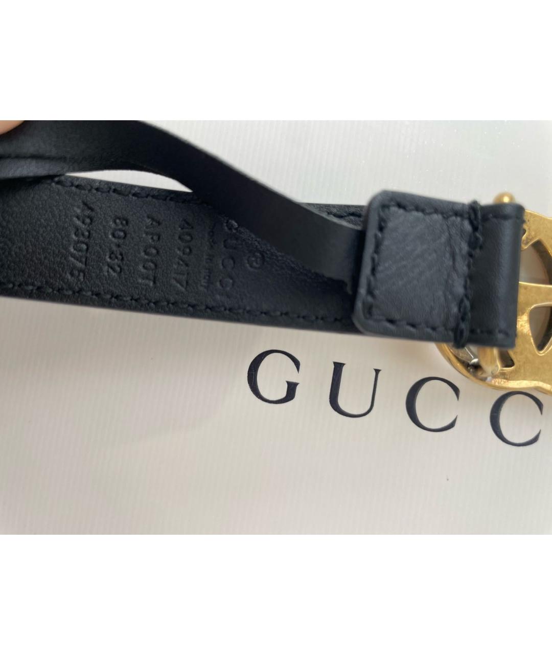 GUCCI Черный кожаный ремень, фото 2