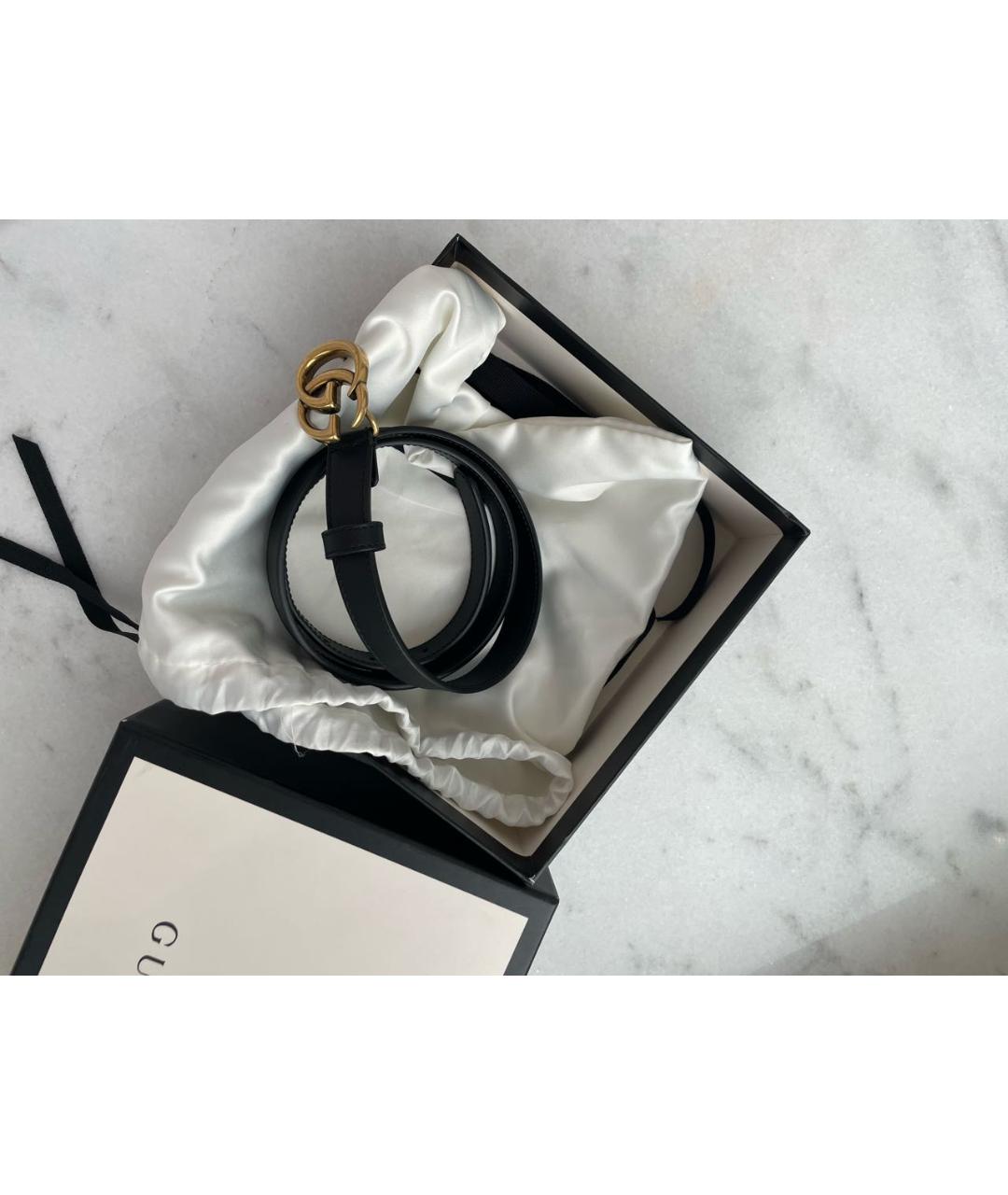GUCCI Черный кожаный ремень, фото 4