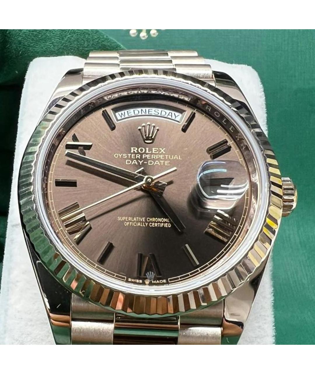ROLEX Коричневые часы из розового золота, фото 3