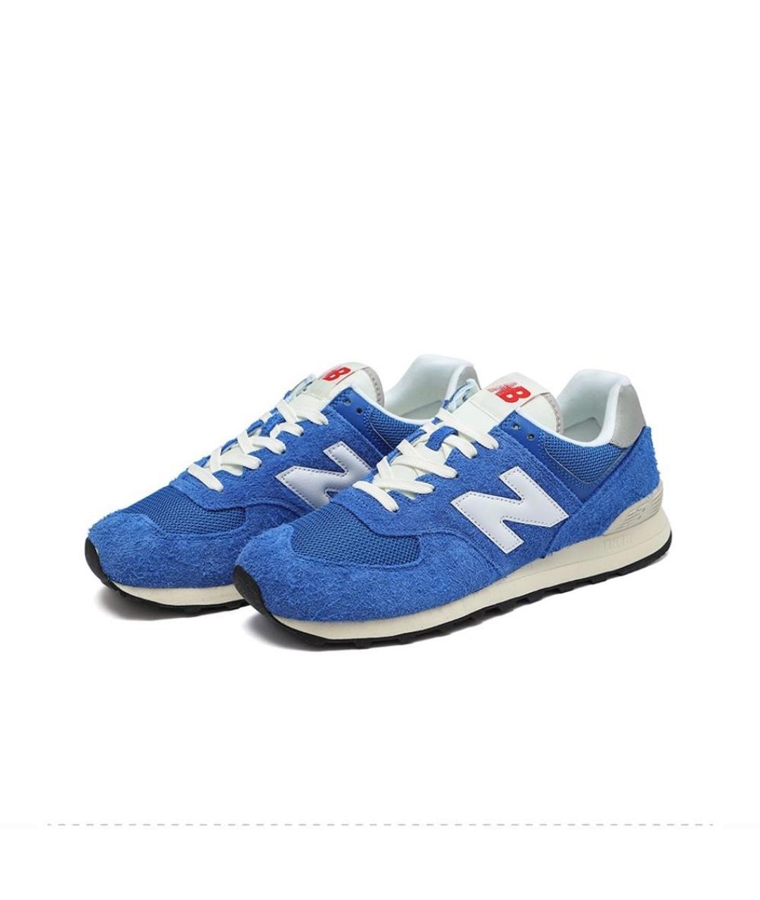 NEW BALANCE Синие замшевые низкие кроссовки / кеды, фото 2