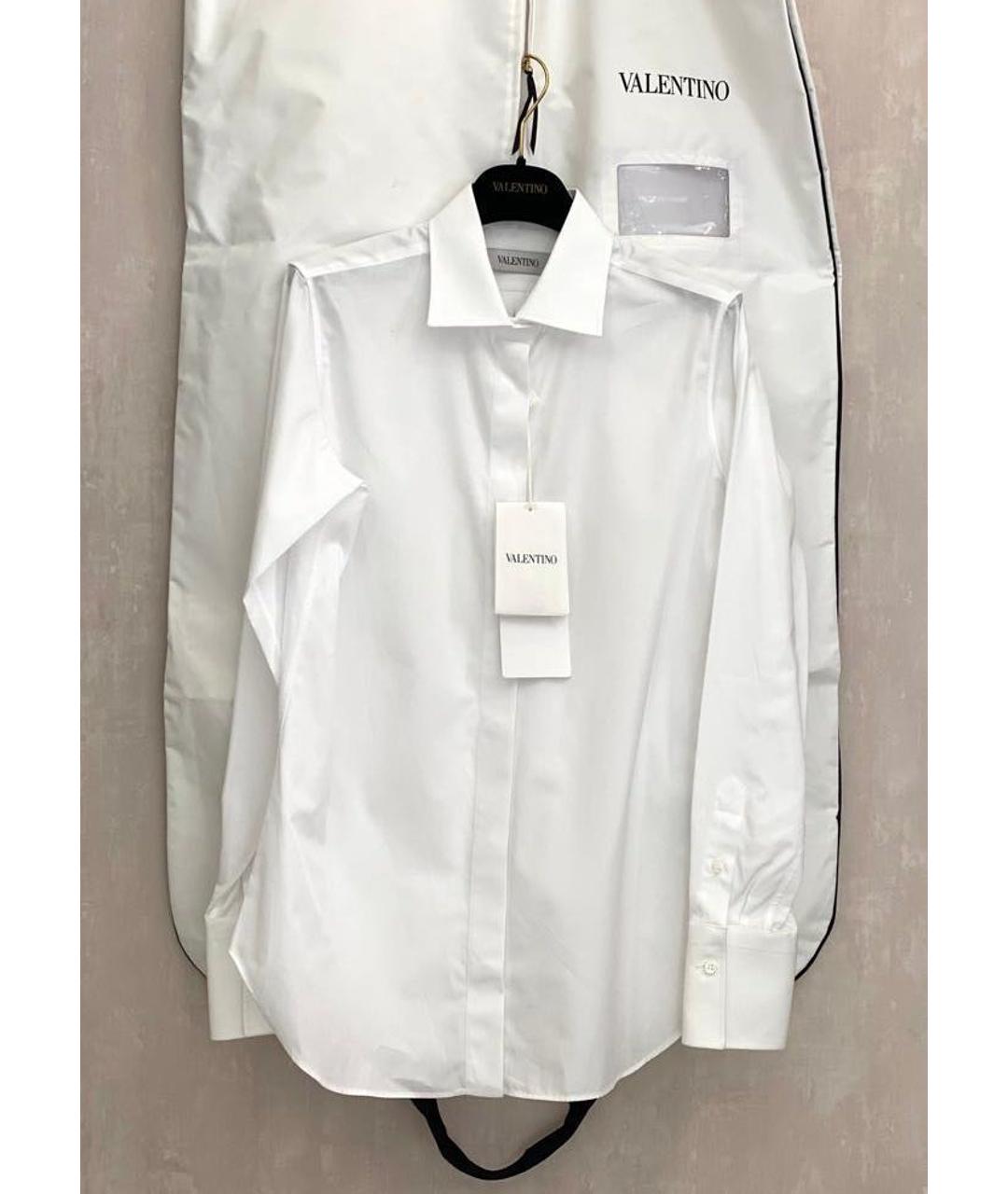 VALENTINO Белая хлопко-эластановая рубашка, фото 9