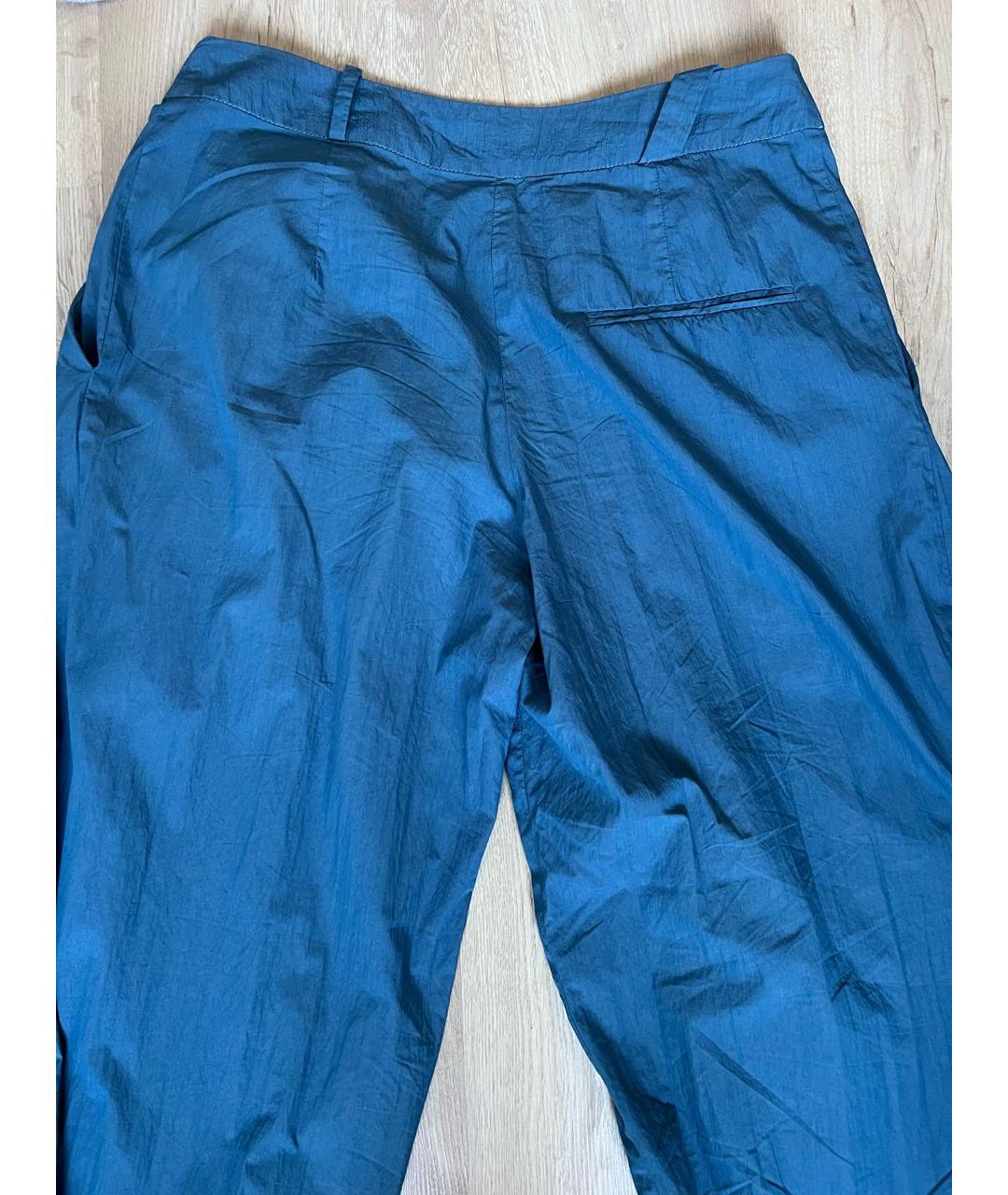 KENZO Бирюзовые хлопковые брюки широкие, фото 2