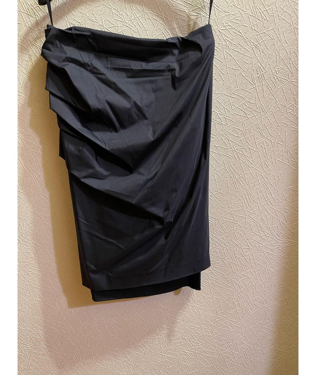 DONNA KARAN Черный шелковый костюм с юбками, фото 2
