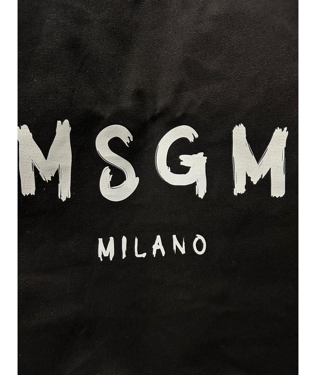 MSGM Черная хлопковая сумка тоут, фото 4