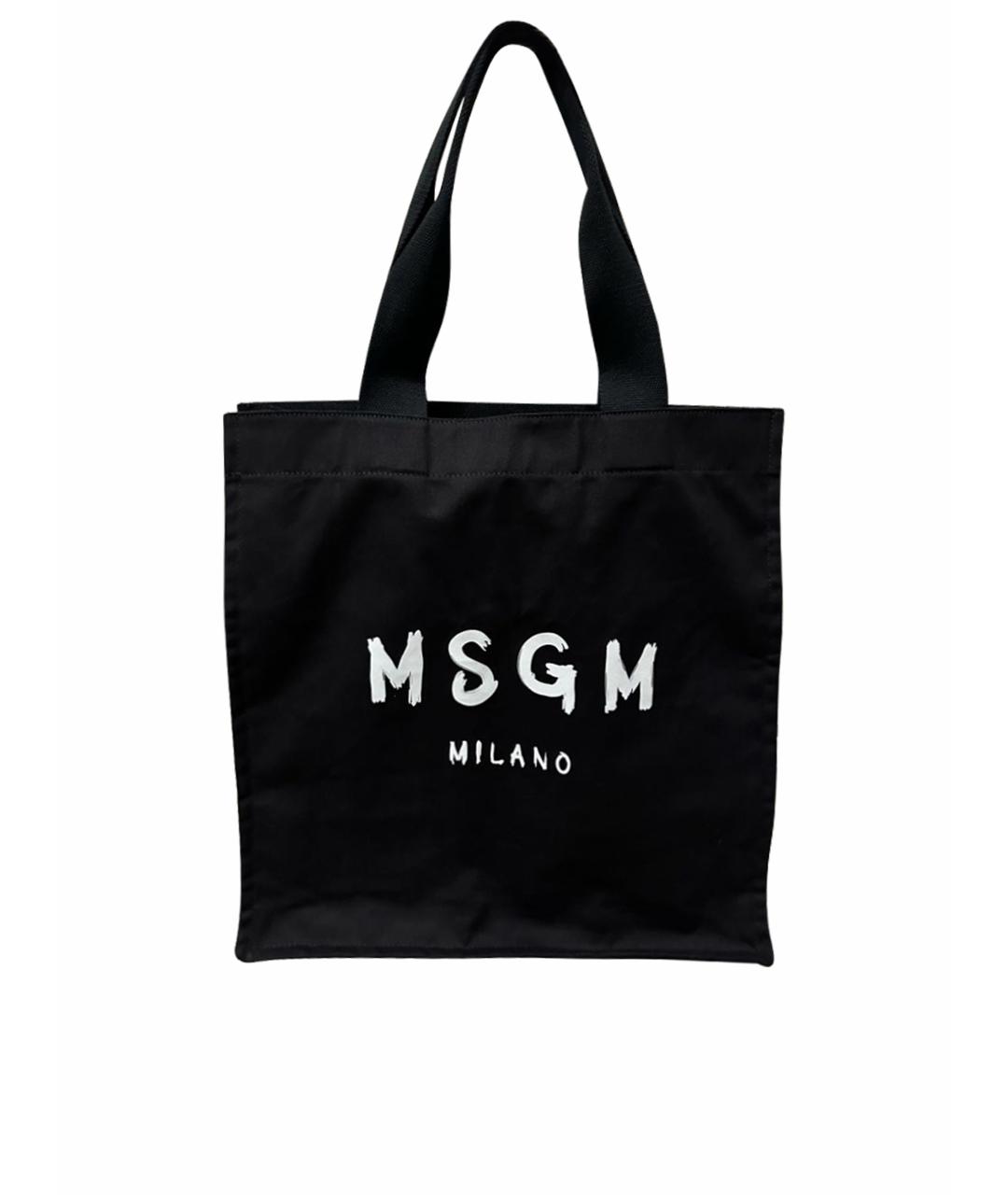 MSGM Черная хлопковая сумка тоут, фото 1