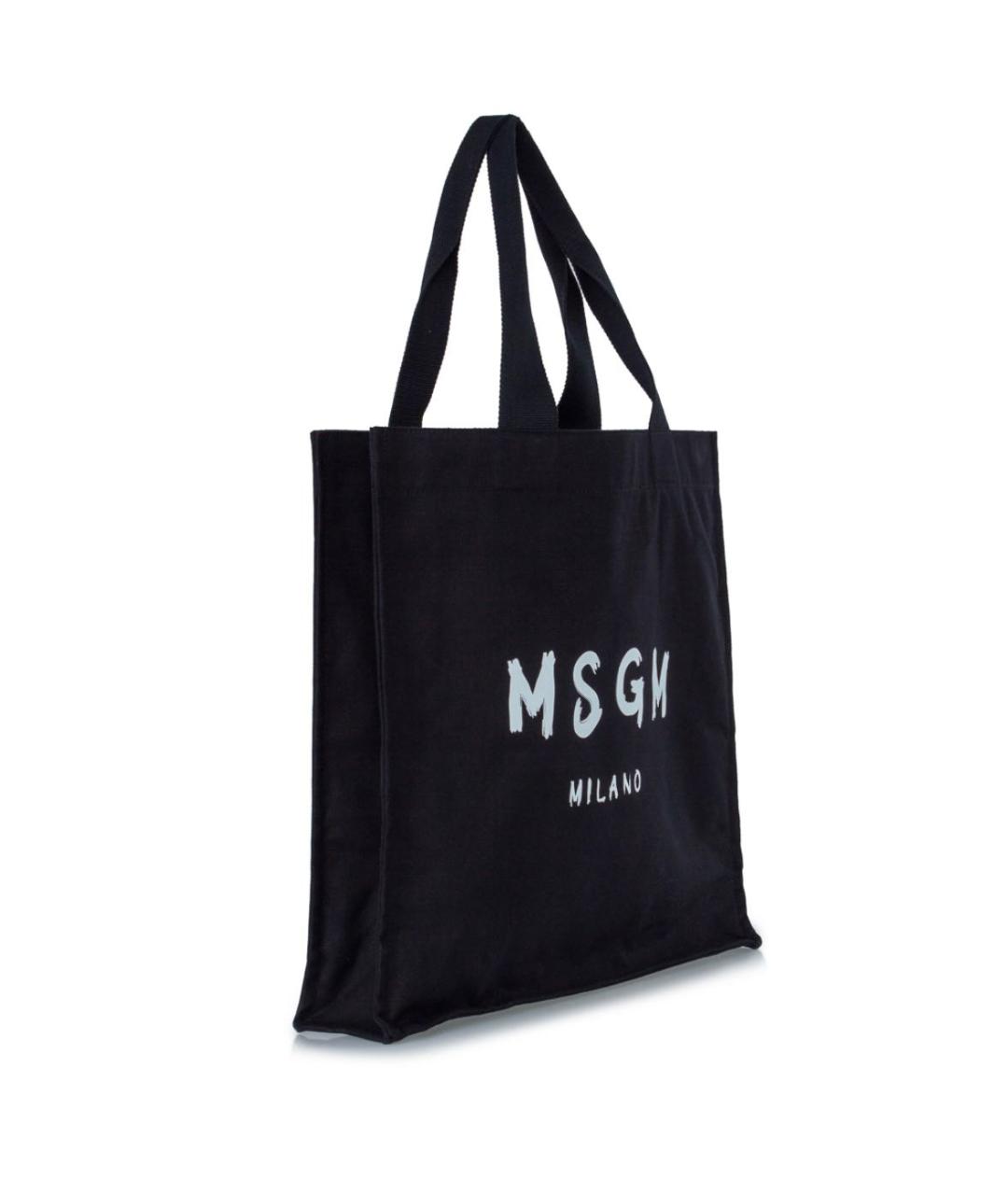 MSGM Черная хлопковая сумка тоут, фото 2