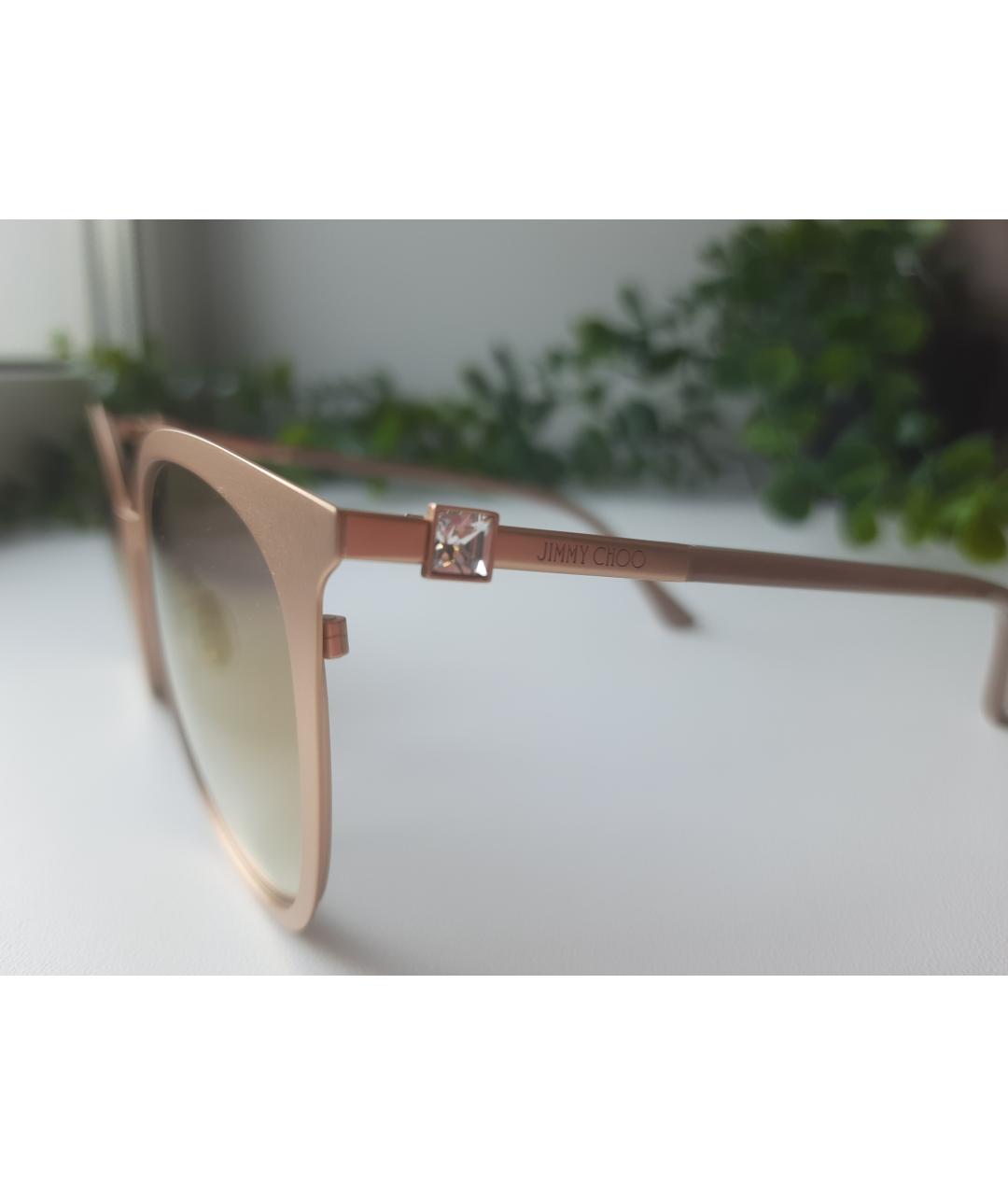 JIMMY CHOO Золотые металлические солнцезащитные очки, фото 3