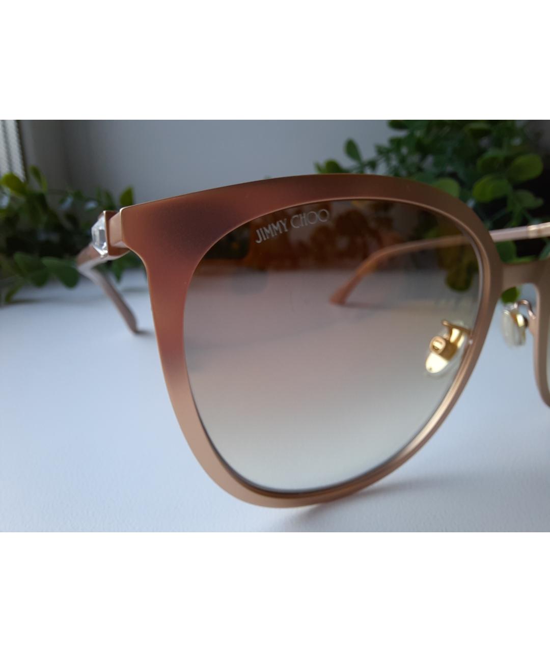 JIMMY CHOO Золотые металлические солнцезащитные очки, фото 6