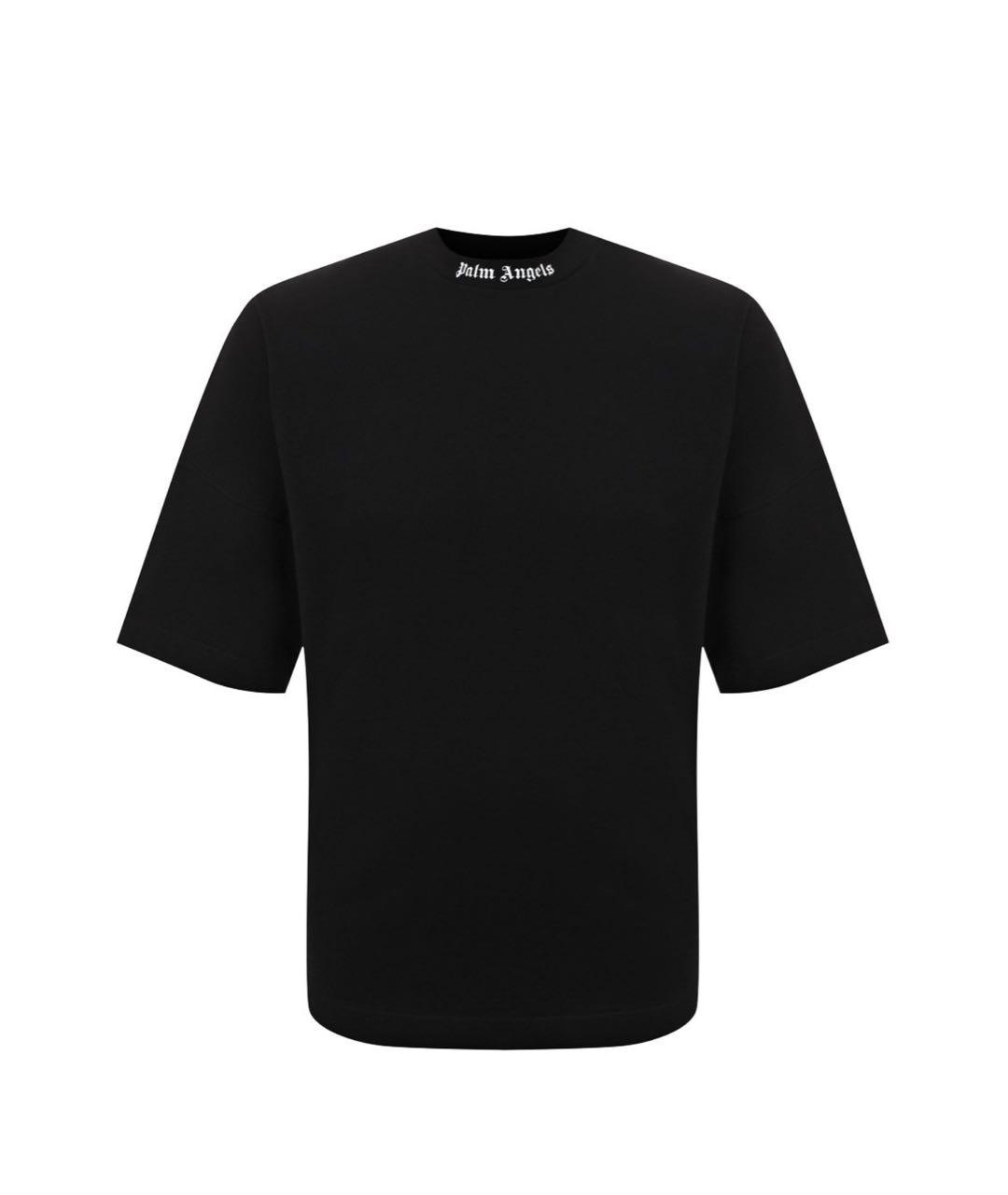 PALM ANGELS Черная хлопко-эластановая футболка, фото 1
