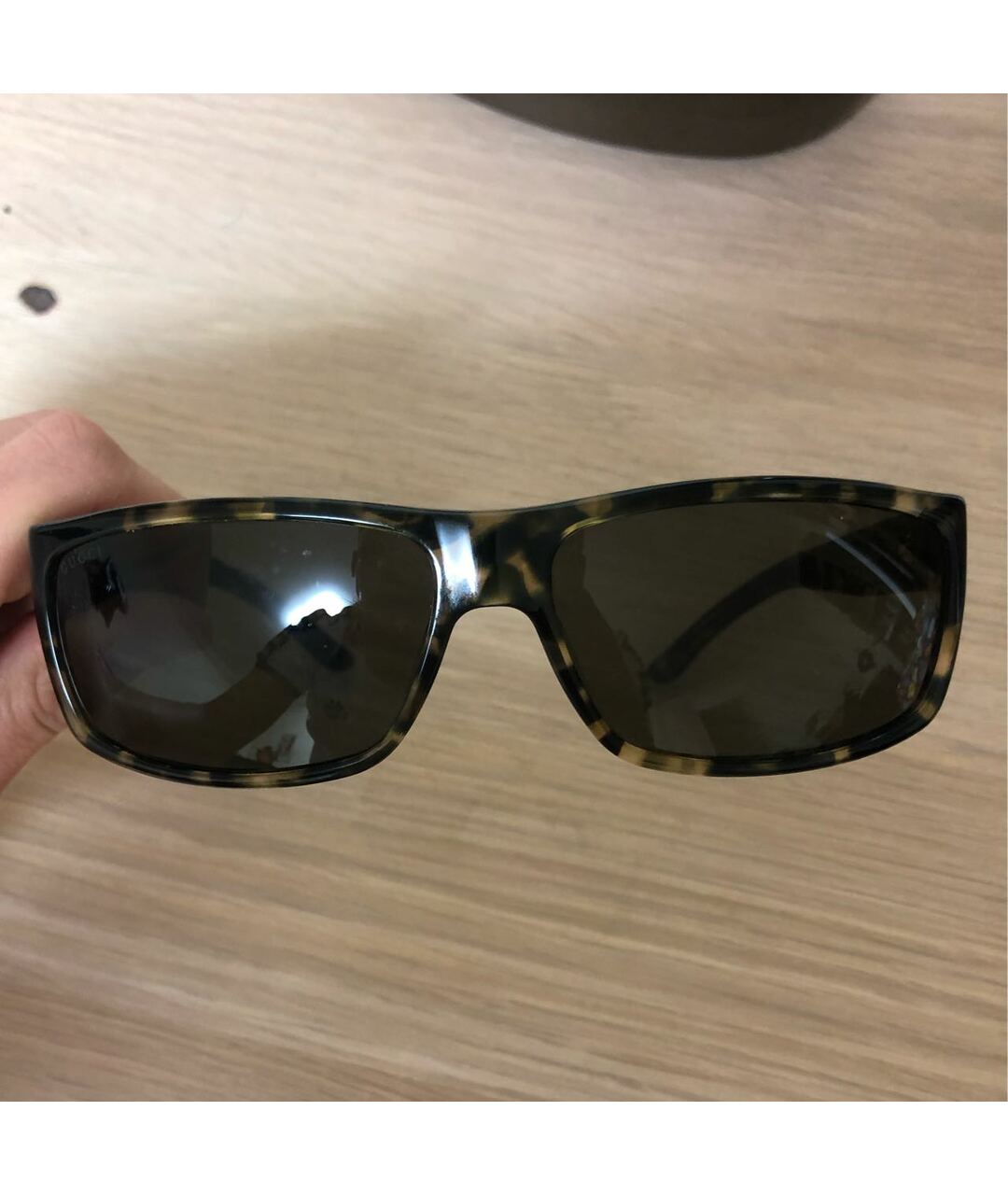 GUCCI Коричневые пластиковые солнцезащитные очки, фото 3