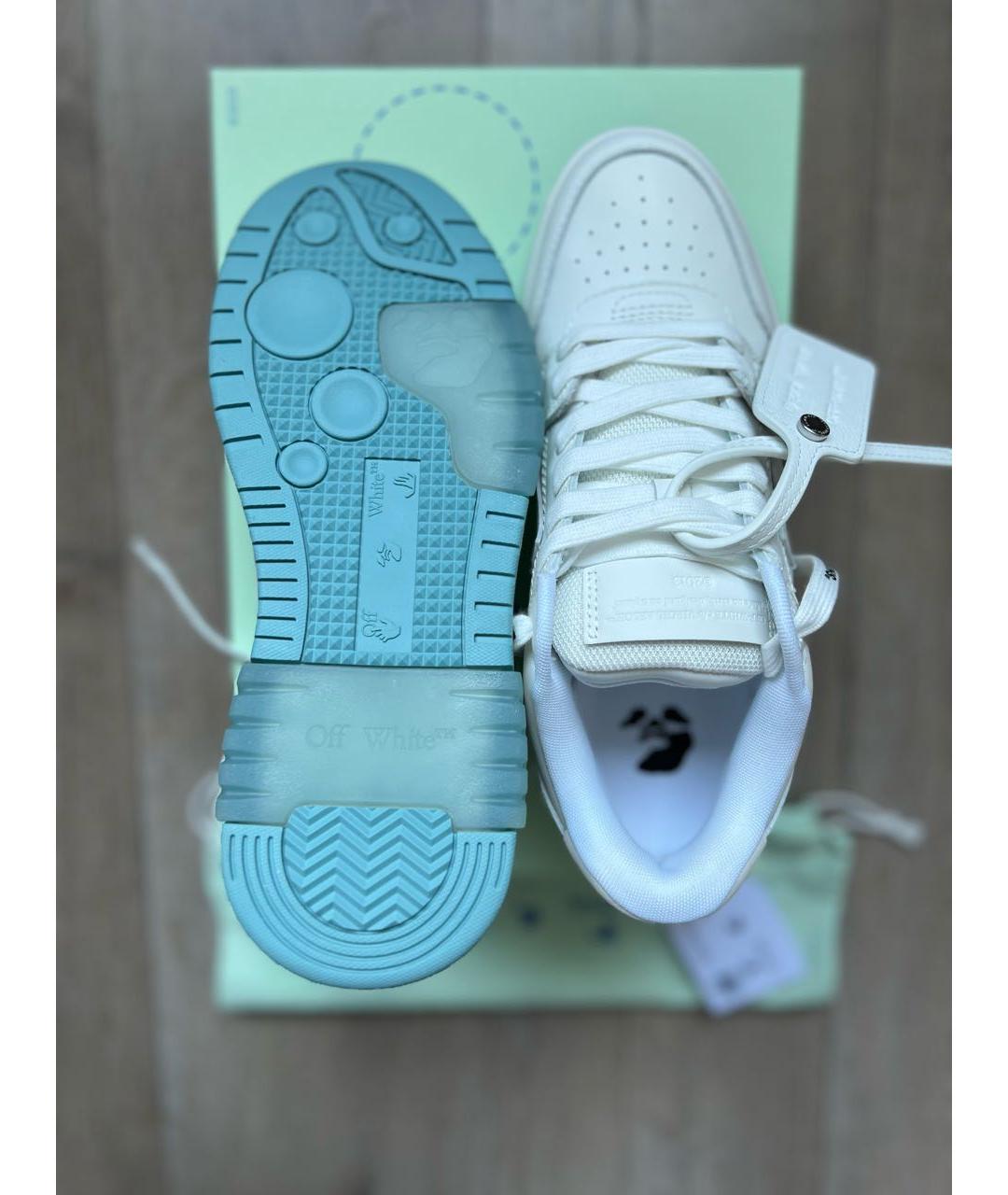 OFF-WHITE Белые кожаные кеды, фото 3