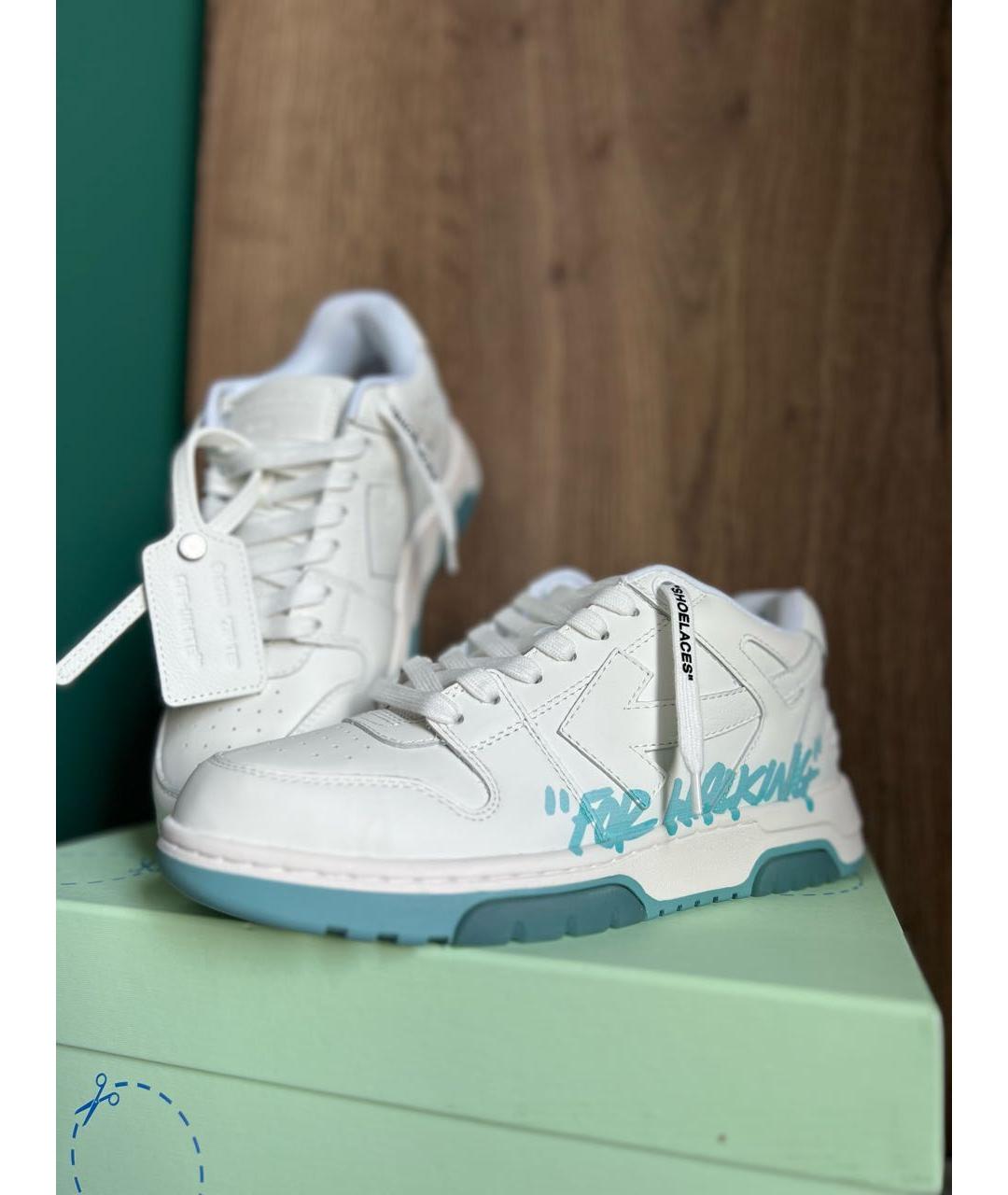 OFF-WHITE Белые кожаные кеды, фото 6