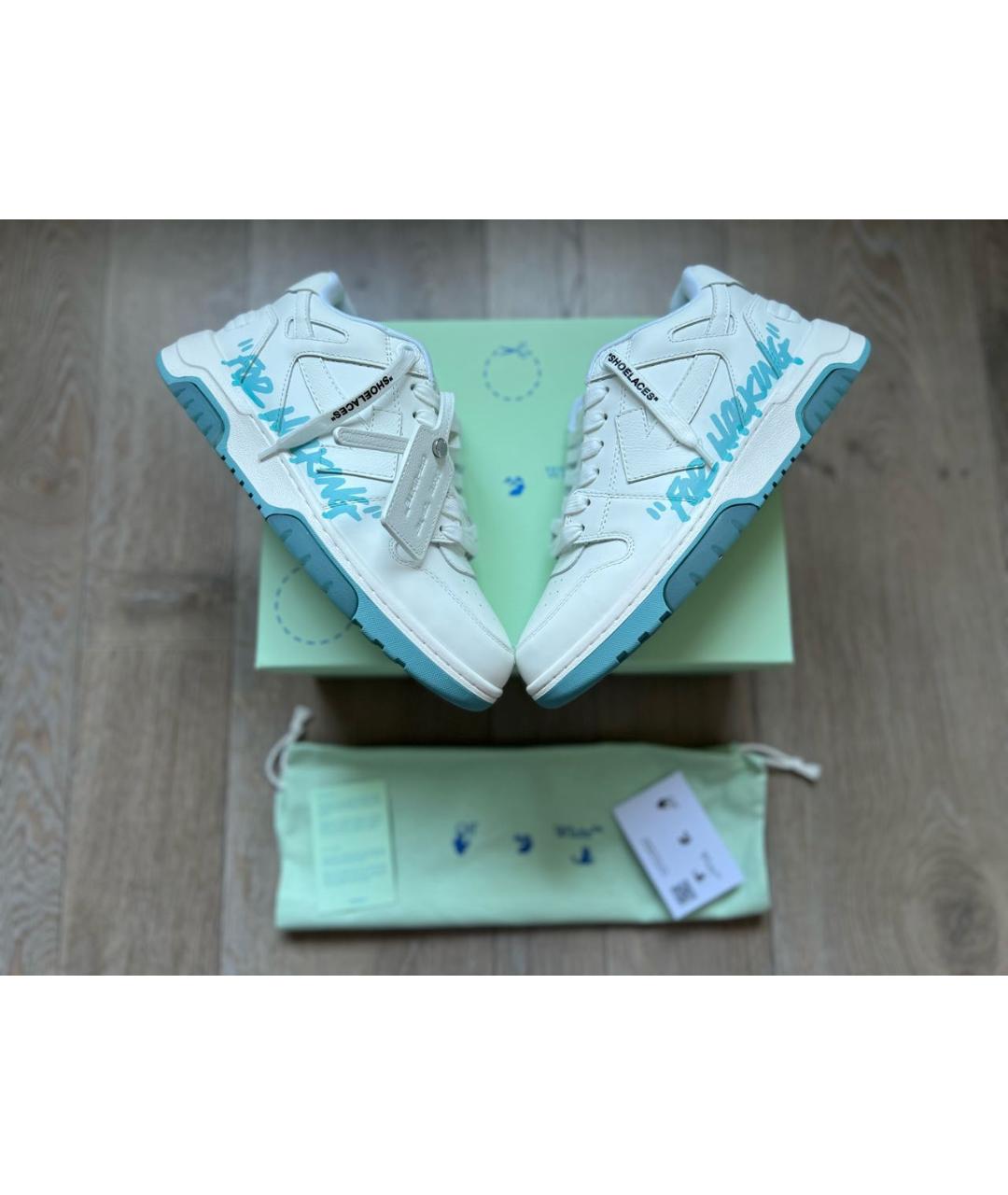 OFF-WHITE Белые кожаные кеды, фото 2