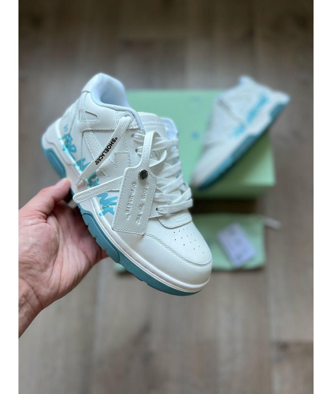 OFF-WHITE Белые кожаные кеды, фото 7