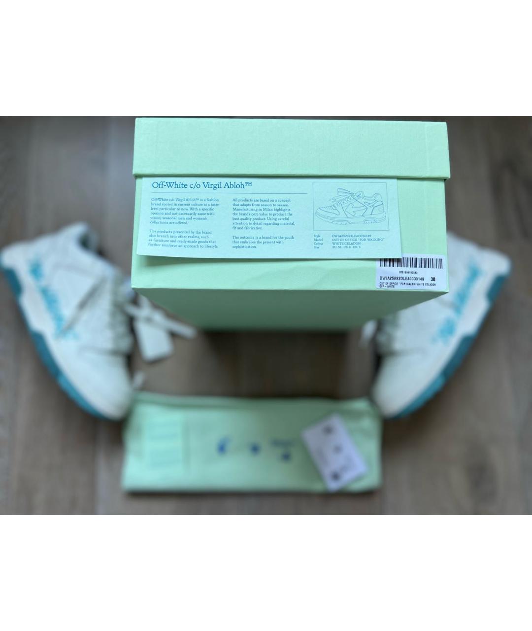 OFF-WHITE Белые кожаные кеды, фото 8
