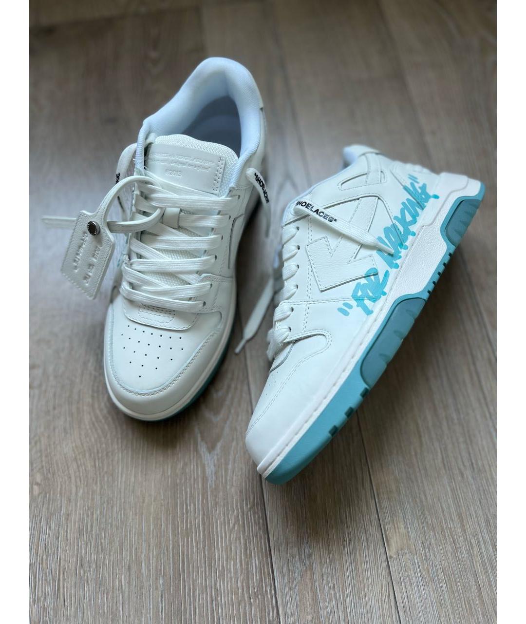 OFF-WHITE Белые кожаные кеды, фото 5