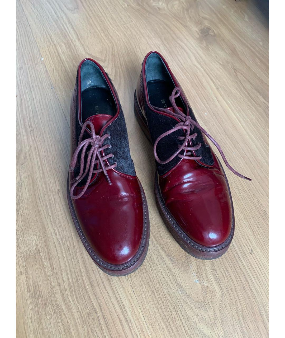 ETRO Бордовые кожаные ботинки, фото 4