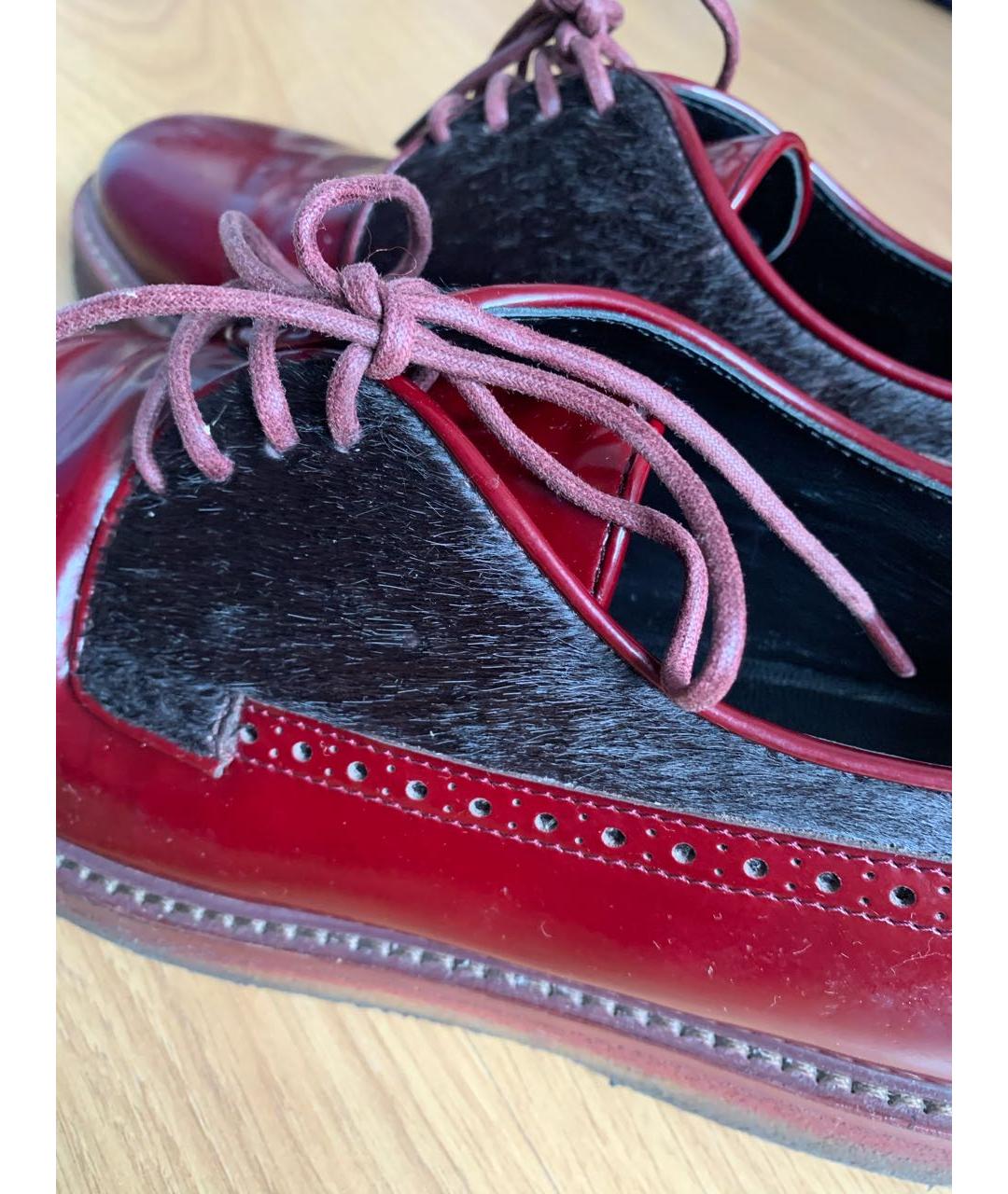 ETRO Бордовые кожаные ботинки, фото 5