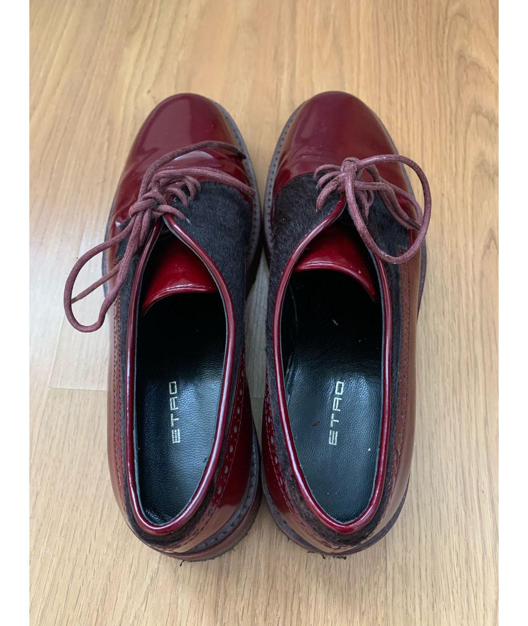 ETRO Бордовые кожаные ботинки, фото 3