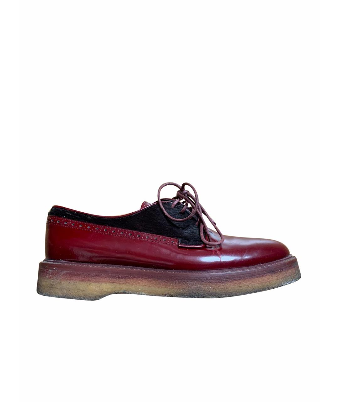 ETRO Бордовые кожаные ботинки, фото 1