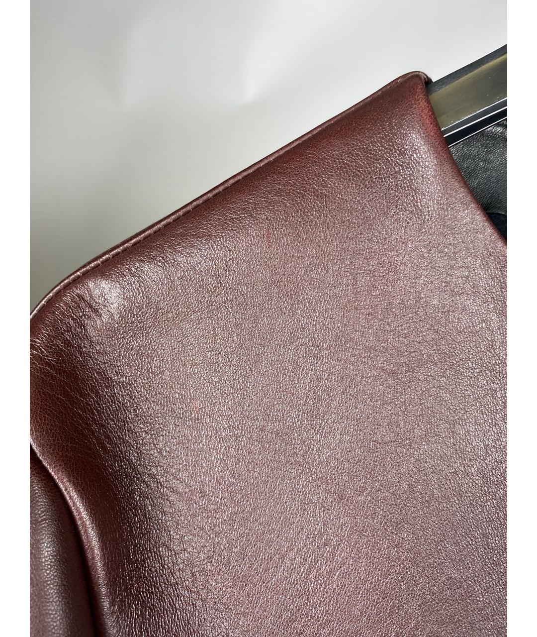 CELINE Бордовая кожаная куртка, фото 6