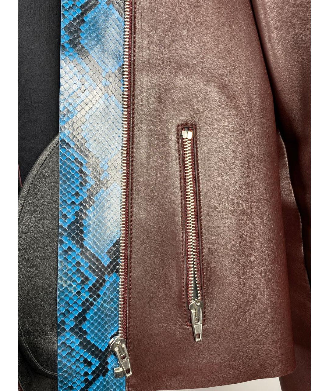 CELINE Бордовая кожаная куртка, фото 5