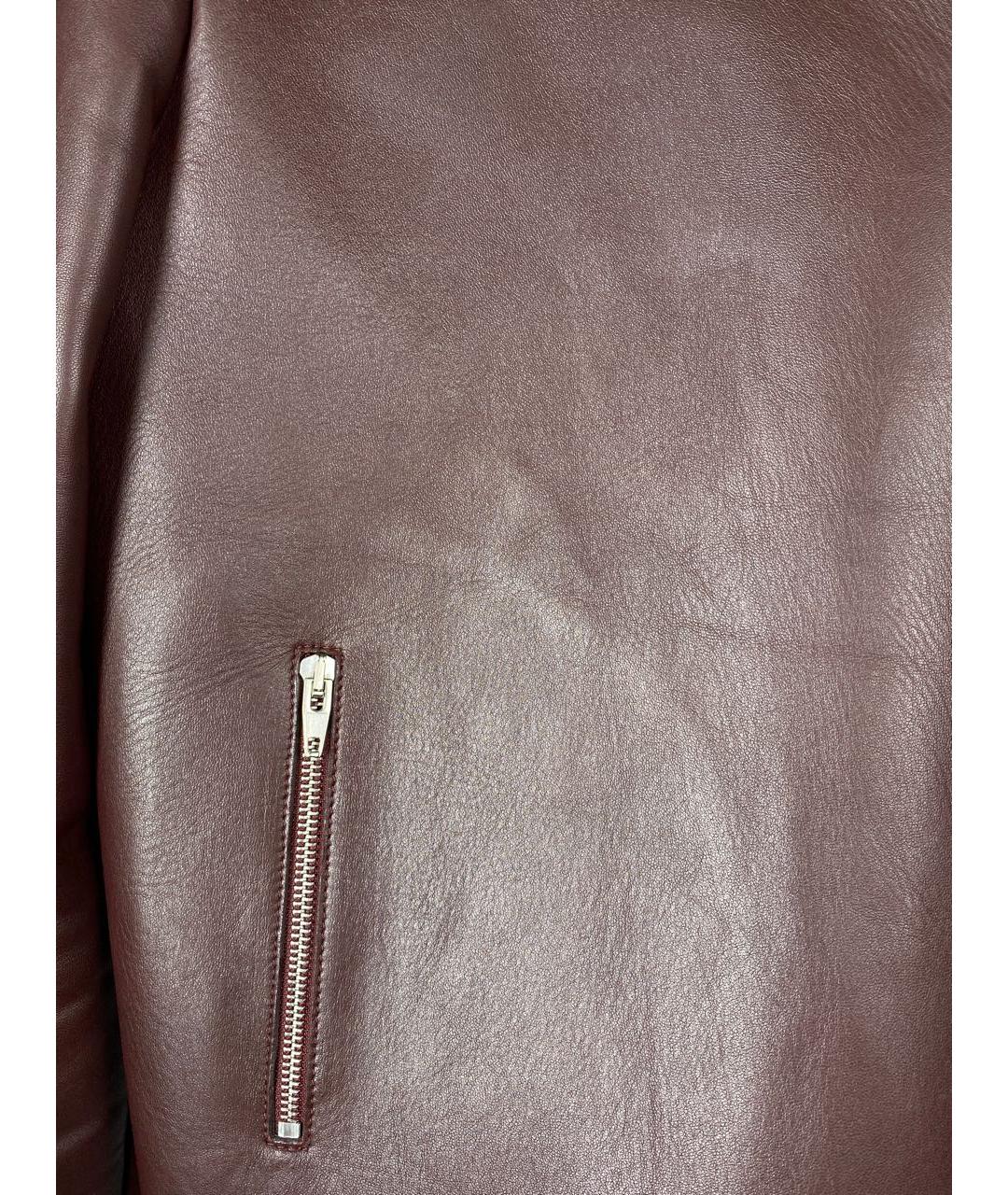 CELINE Бордовая кожаная куртка, фото 7