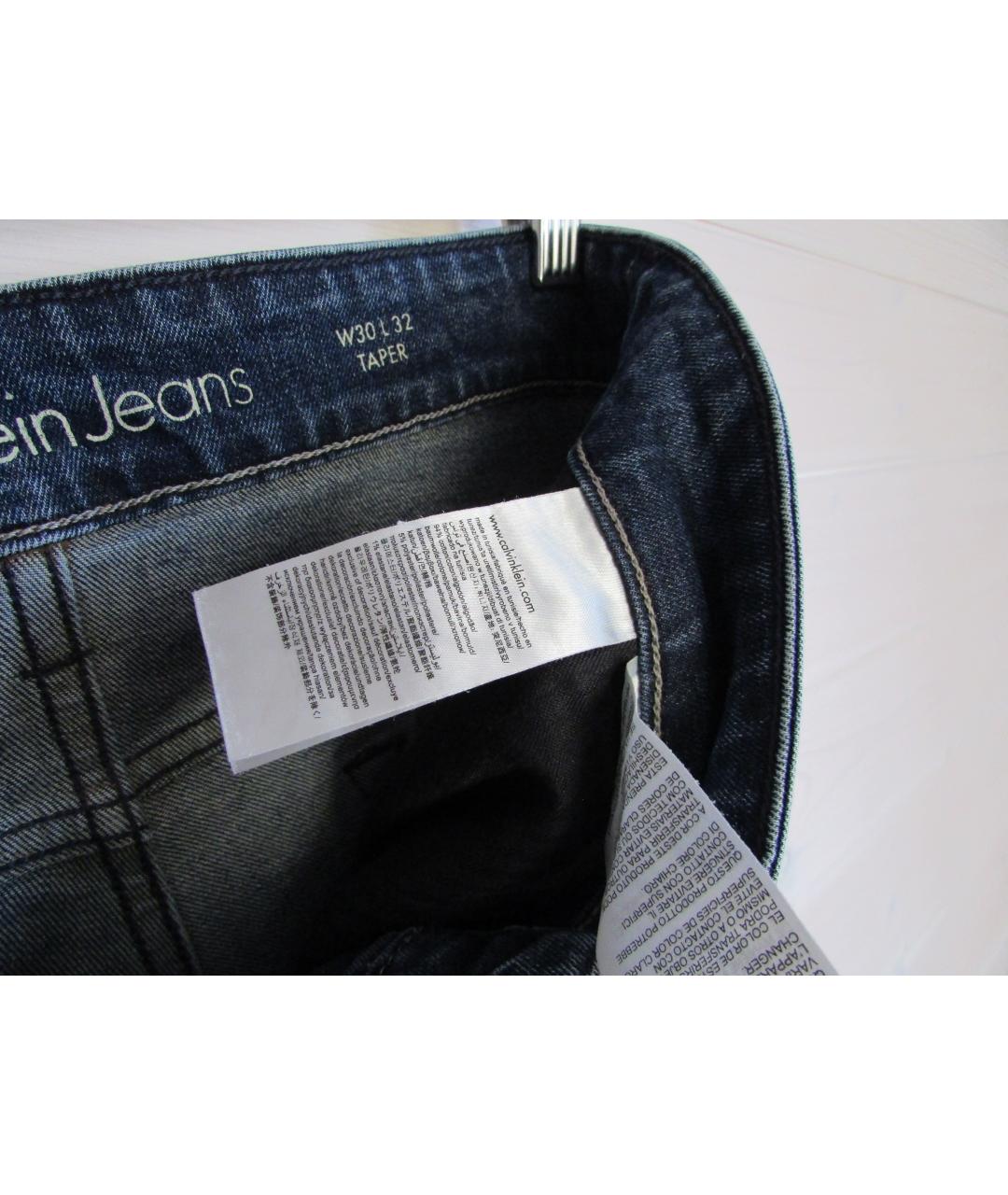 CALVIN KLEIN JEANS Синие хлопковые джинсы скинни, фото 5