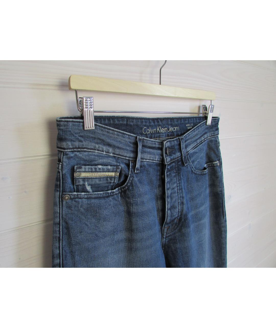 CALVIN KLEIN JEANS Синие хлопковые джинсы скинни, фото 3