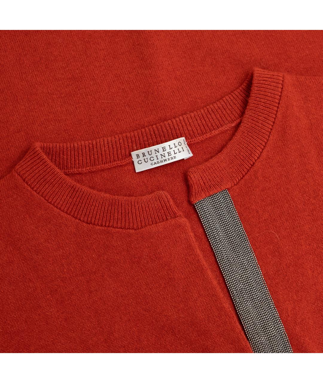 BRUNELLO CUCINELLI Красный кашемировый джемпер / свитер, фото 3