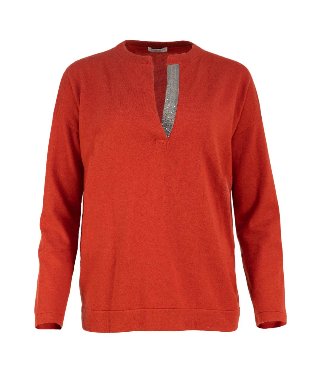 BRUNELLO CUCINELLI Красный кашемировый джемпер / свитер, фото 1