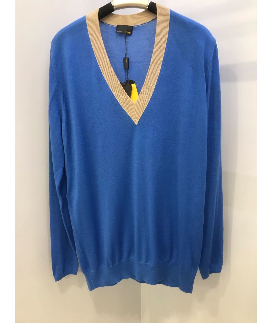FENDI Синий кашемировый джемпер / свитер, фото 4