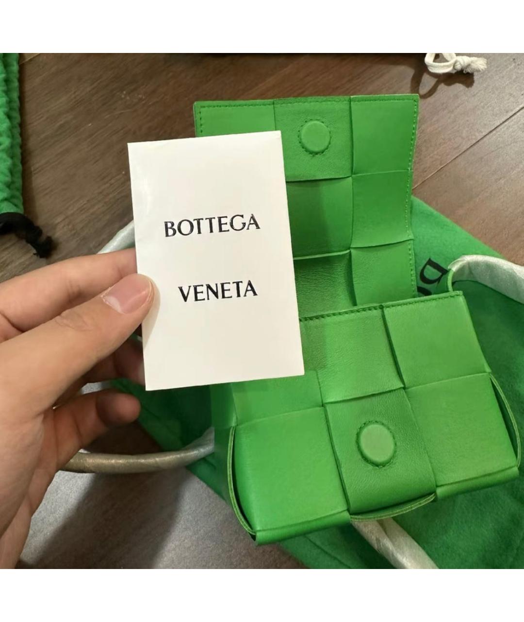 BOTTEGA VENETA Зеленая кожаная сумка через плечо, фото 3