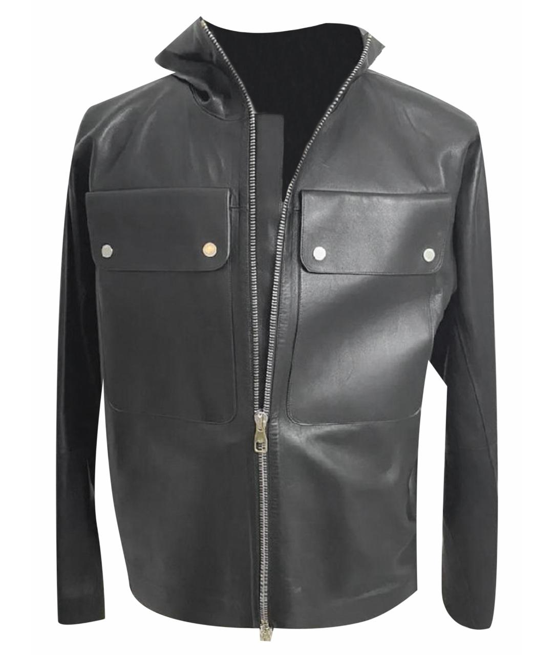 DUNHILL Черная кожаная куртка, фото 1