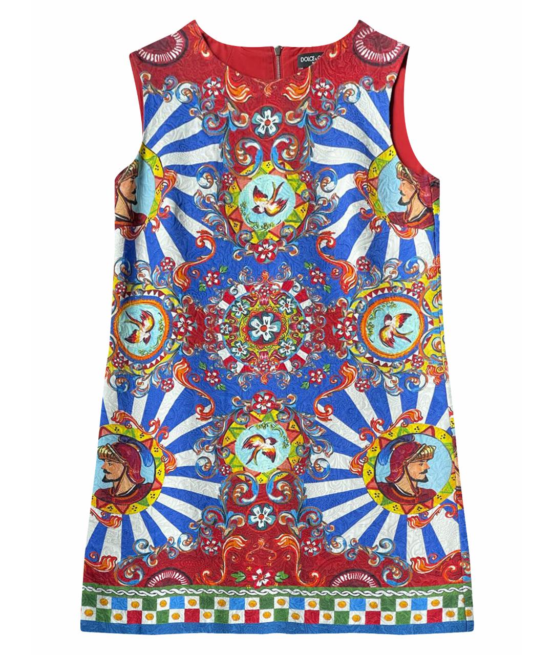 DOLCE&GABBANA Мульти вискозное коктейльное платье, фото 1