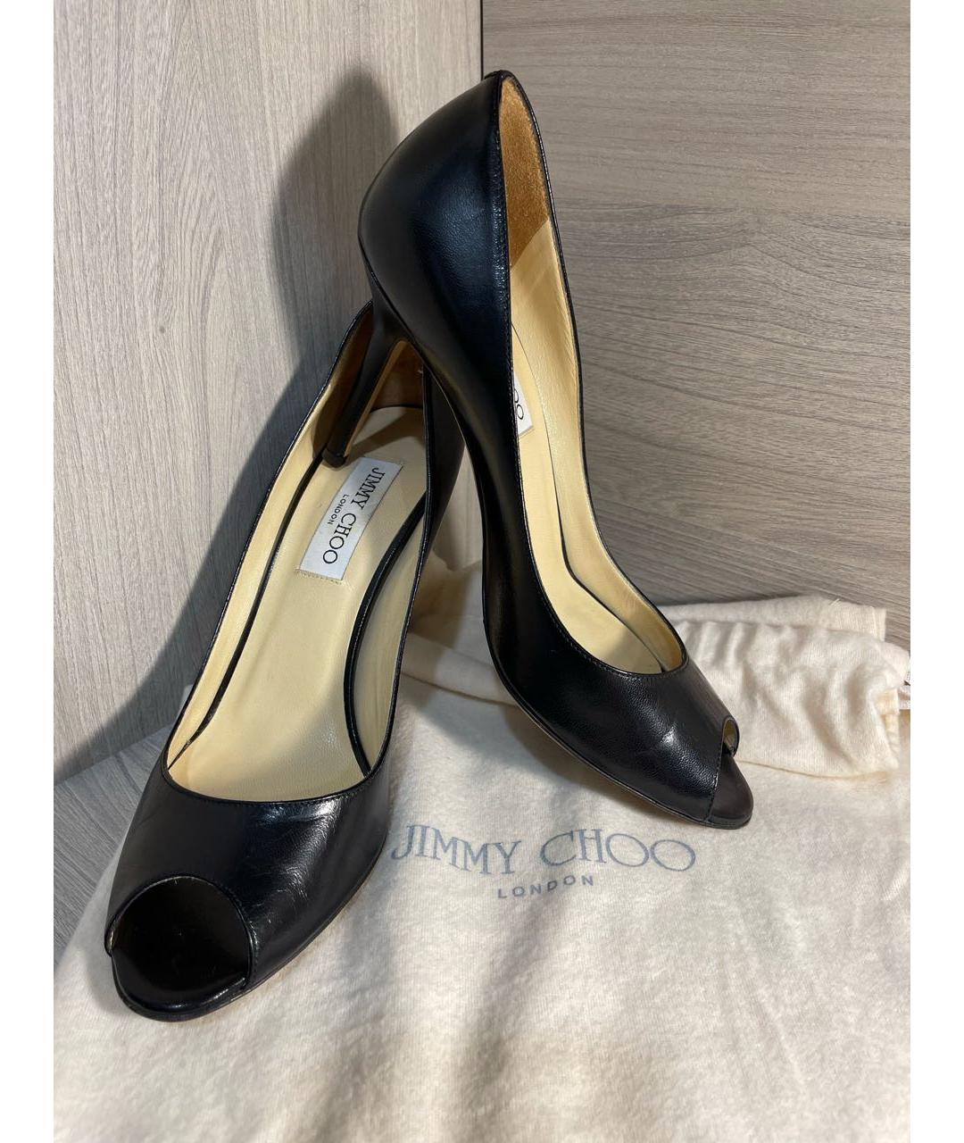 JIMMY CHOO Черные кожаные туфли, фото 3