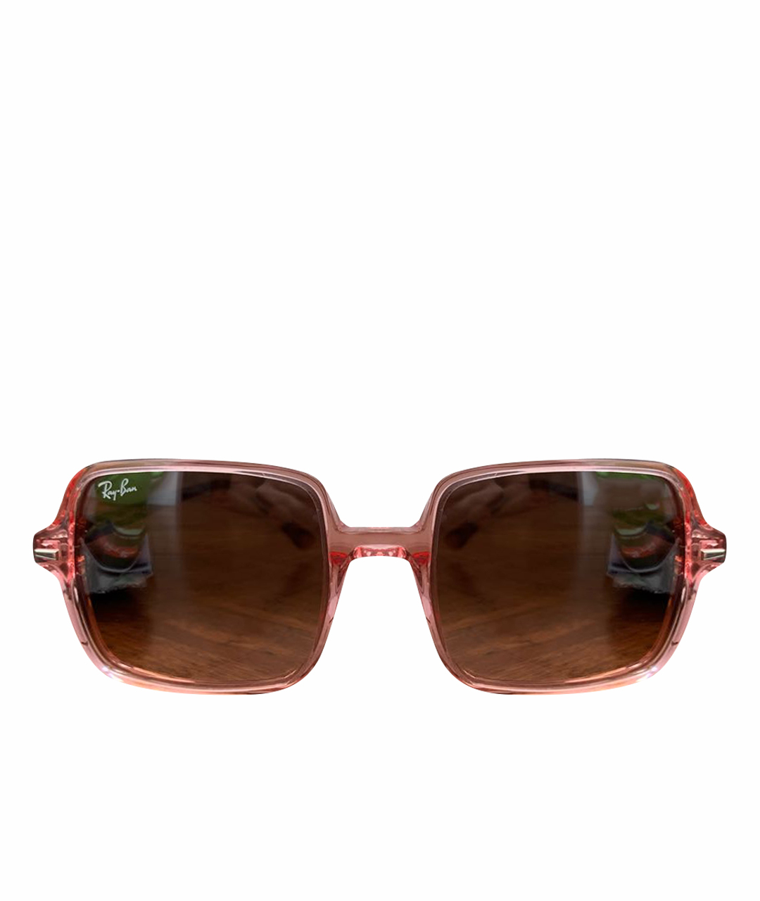 RAY BAN Бежевые пластиковые солнцезащитные очки, фото 1