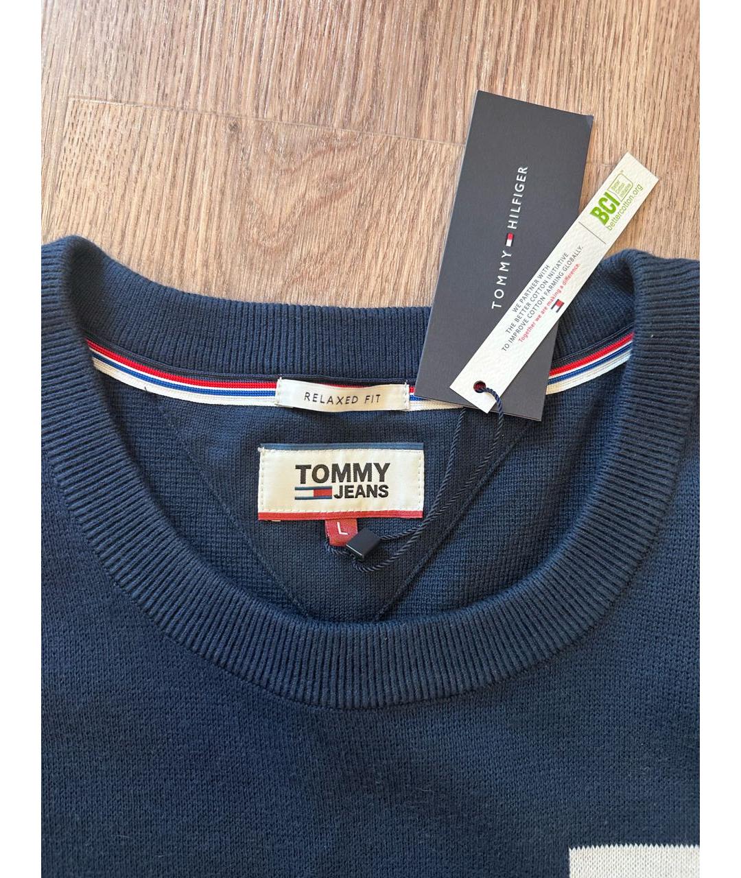 TOMMY HILFIGER Темно-синий хлопковый джемпер / свитер, фото 3