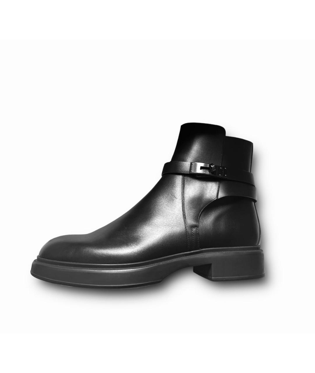 HERMES PRE-OWNED Черные кожаные высокие ботинки, фото 7