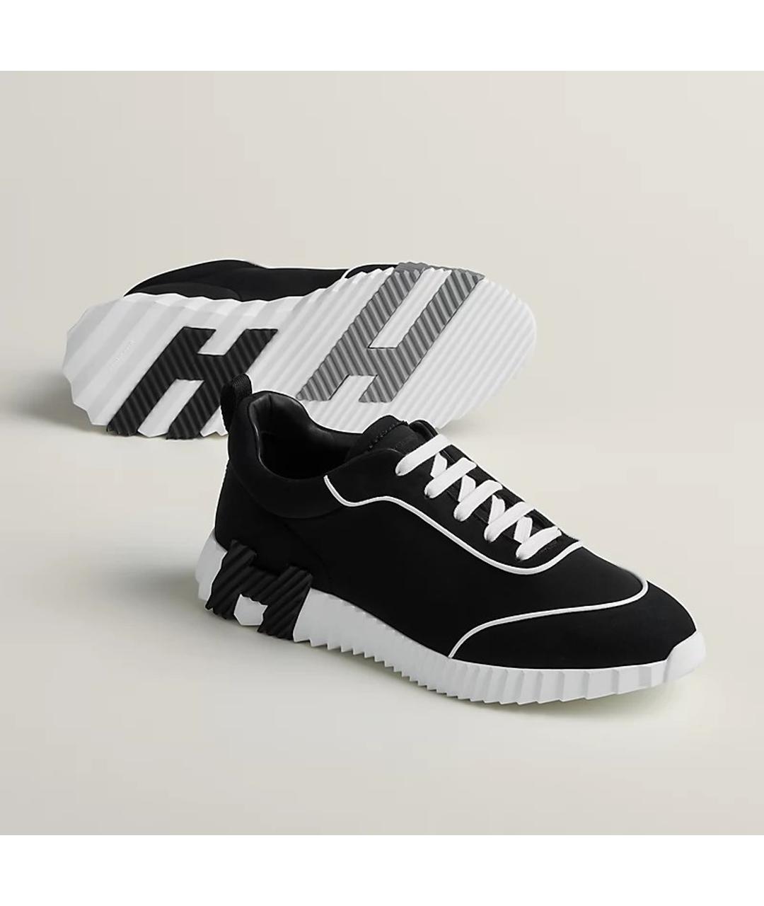 HERMES PRE-OWNED Черные текстильные низкие кроссовки / кеды, фото 2