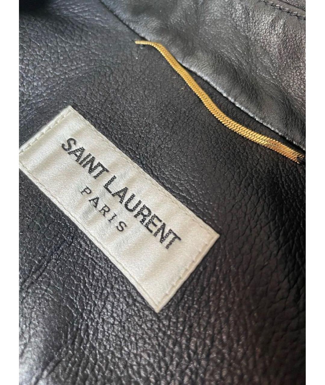 SAINT LAURENT Черная кожаная куртка, фото 7