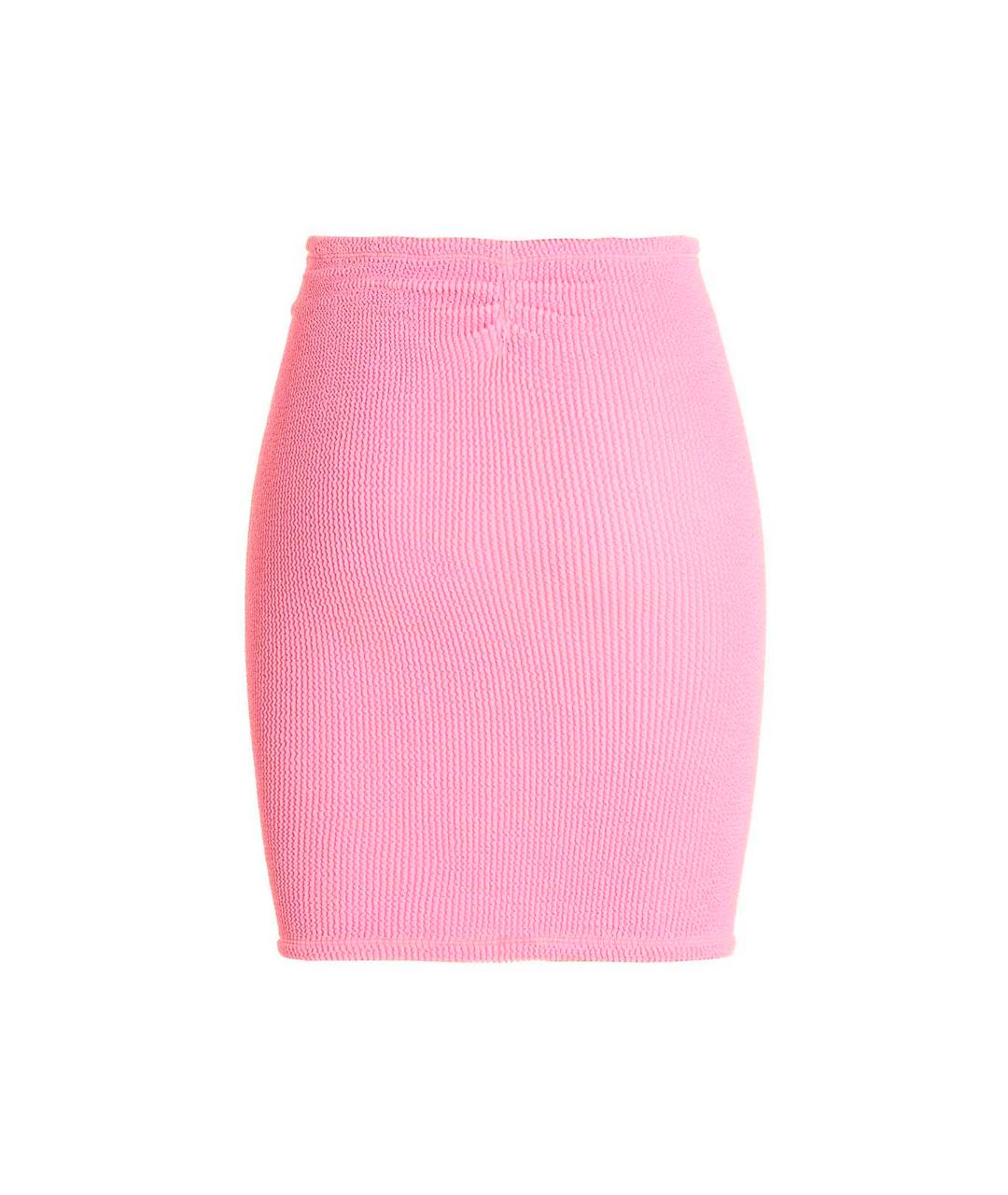 HUNZA G Розовая полиамидовая юбка мини, фото 2