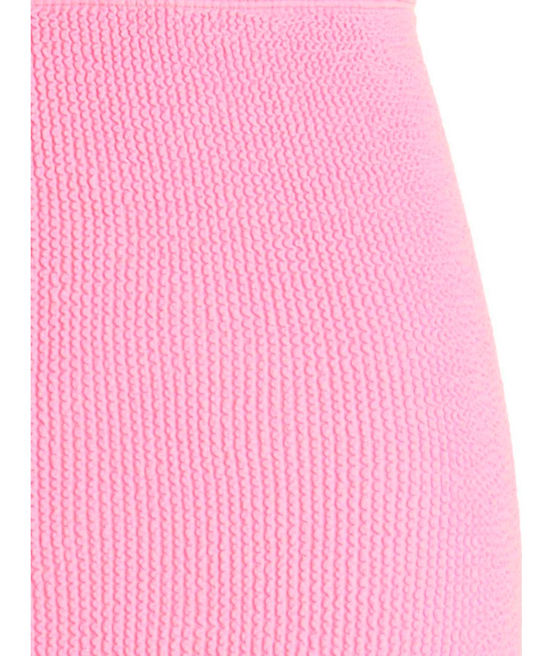 HUNZA G Розовая полиамидовая юбка мини, фото 3