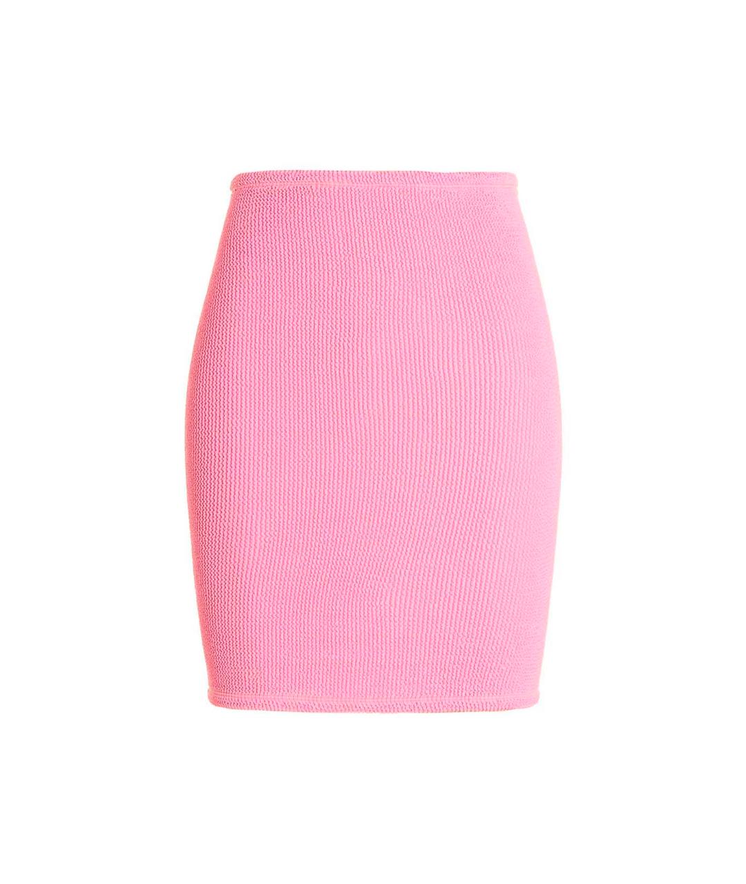 HUNZA G Розовая полиамидовая юбка мини, фото 1