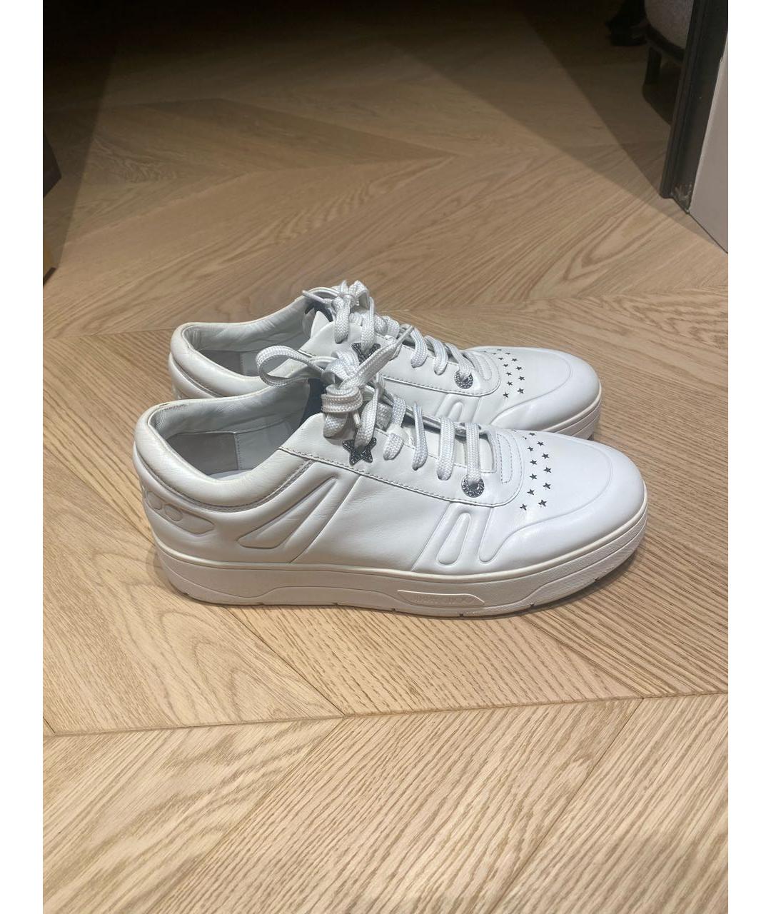 JIMMY CHOO Белые кожаные кеды, фото 5