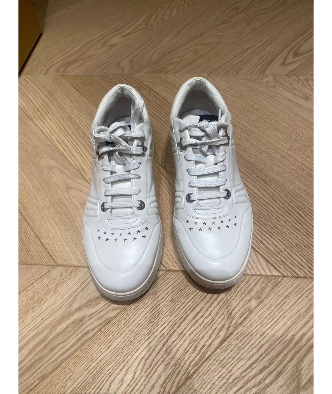 JIMMY CHOO Белые кожаные кеды, фото 2