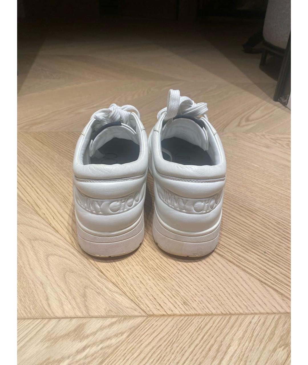 JIMMY CHOO Белые кожаные кеды, фото 4