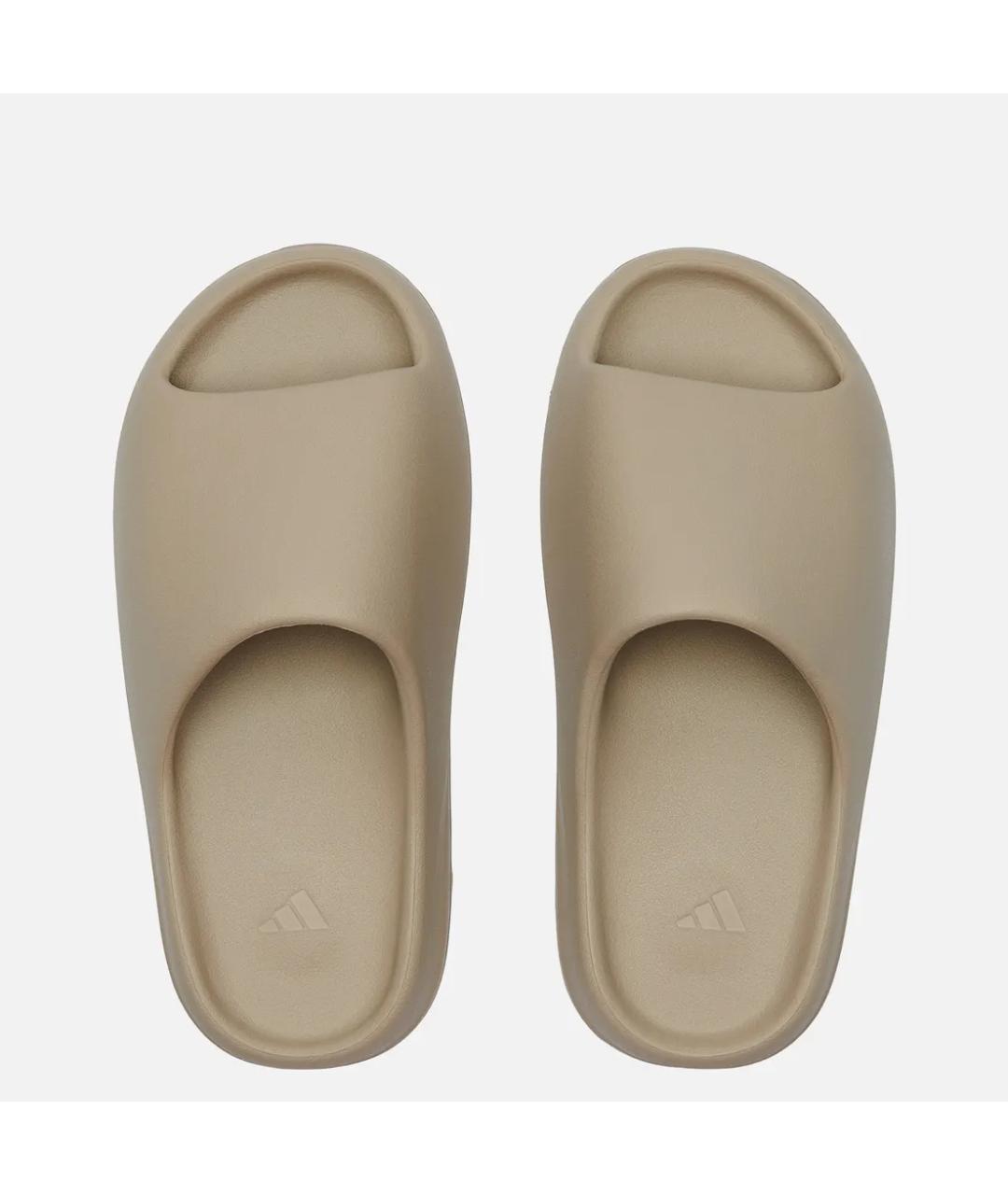 ADIDAS YEEZY Бежевые резиновые шлепанцы, фото 3