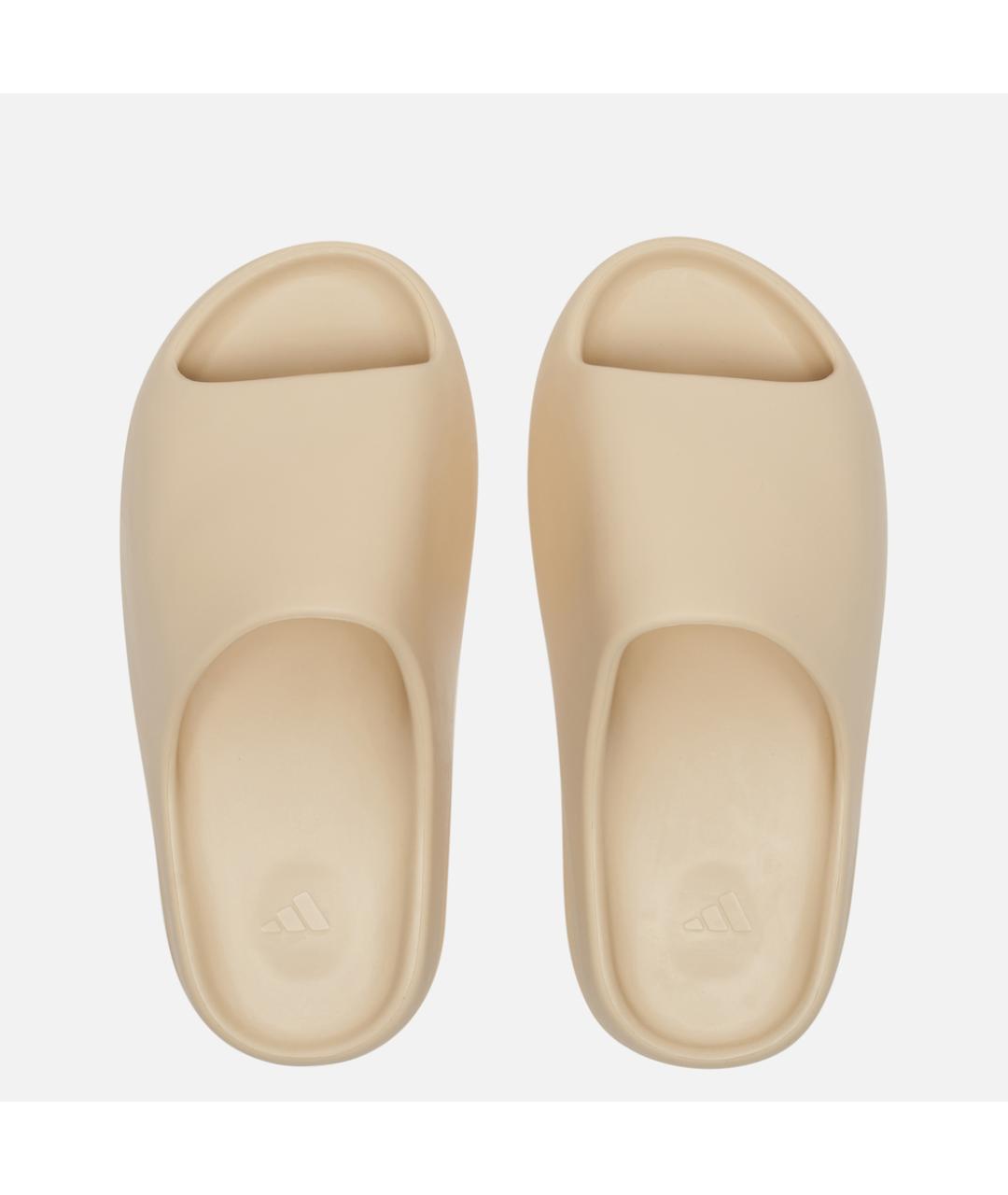 ADIDAS YEEZY Бежевые резиновые шлепанцы, фото 4